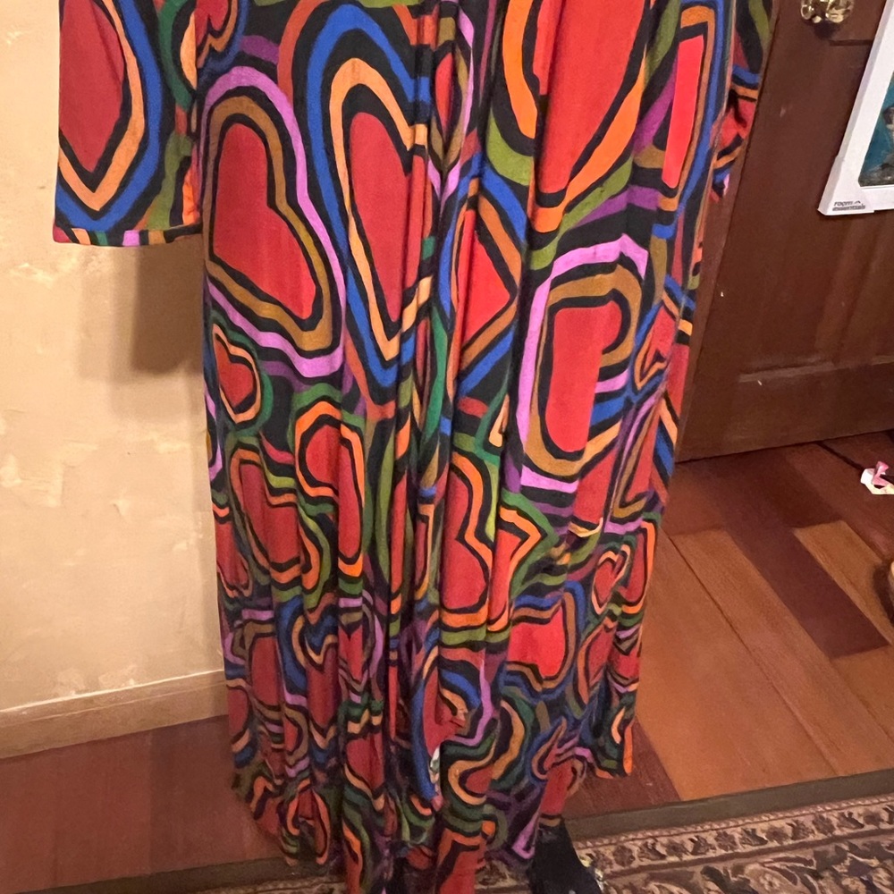 FARM Rio M Rainbow Wild Hearts Maxi Dress Holiday Wedding Valentine Love - Picture 9 of 16